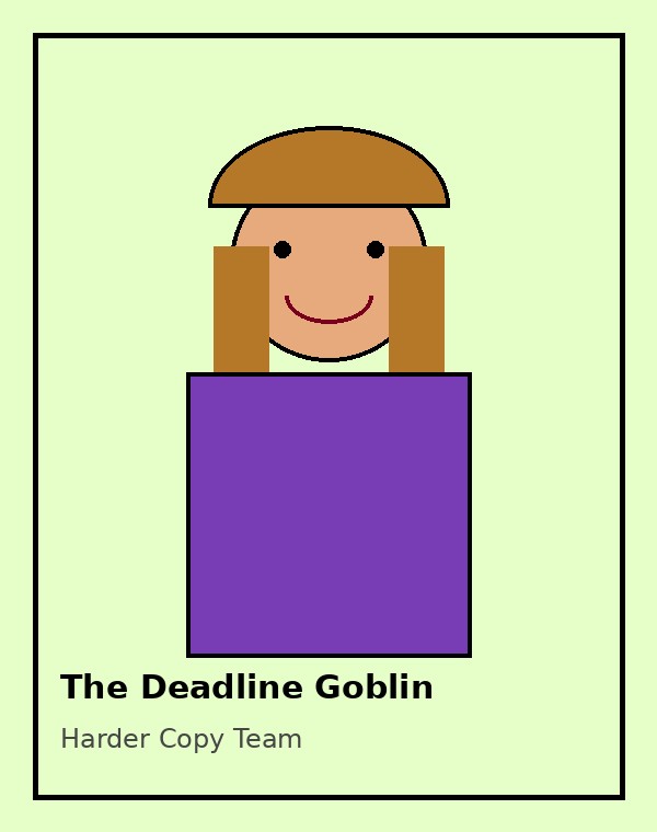 The Deadline Goblin original retro mullet copywriter card