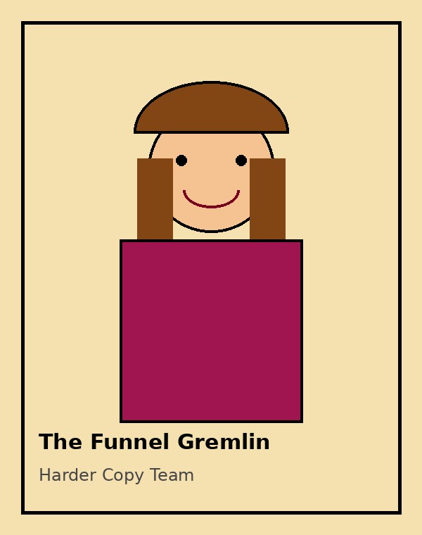 The Funnel Gremlin original retro mullet copywriter card
