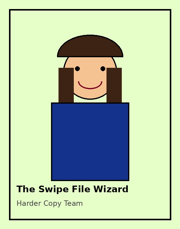 The Swipe File Wizard original retro mullet copywriter card