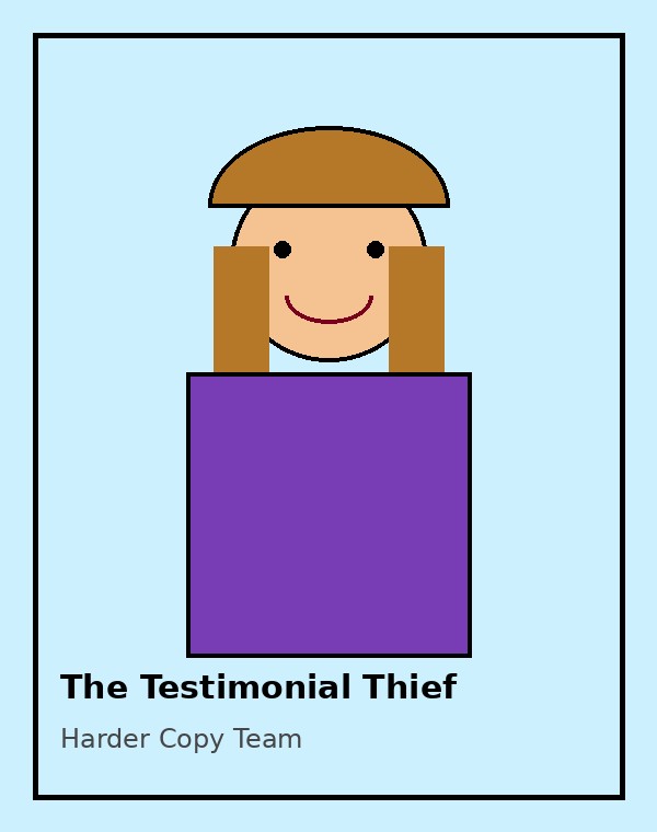 The Testimonial Thief original retro mullet copywriter card
