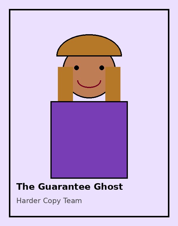 The Guarantee Ghost original retro mullet copywriter card
